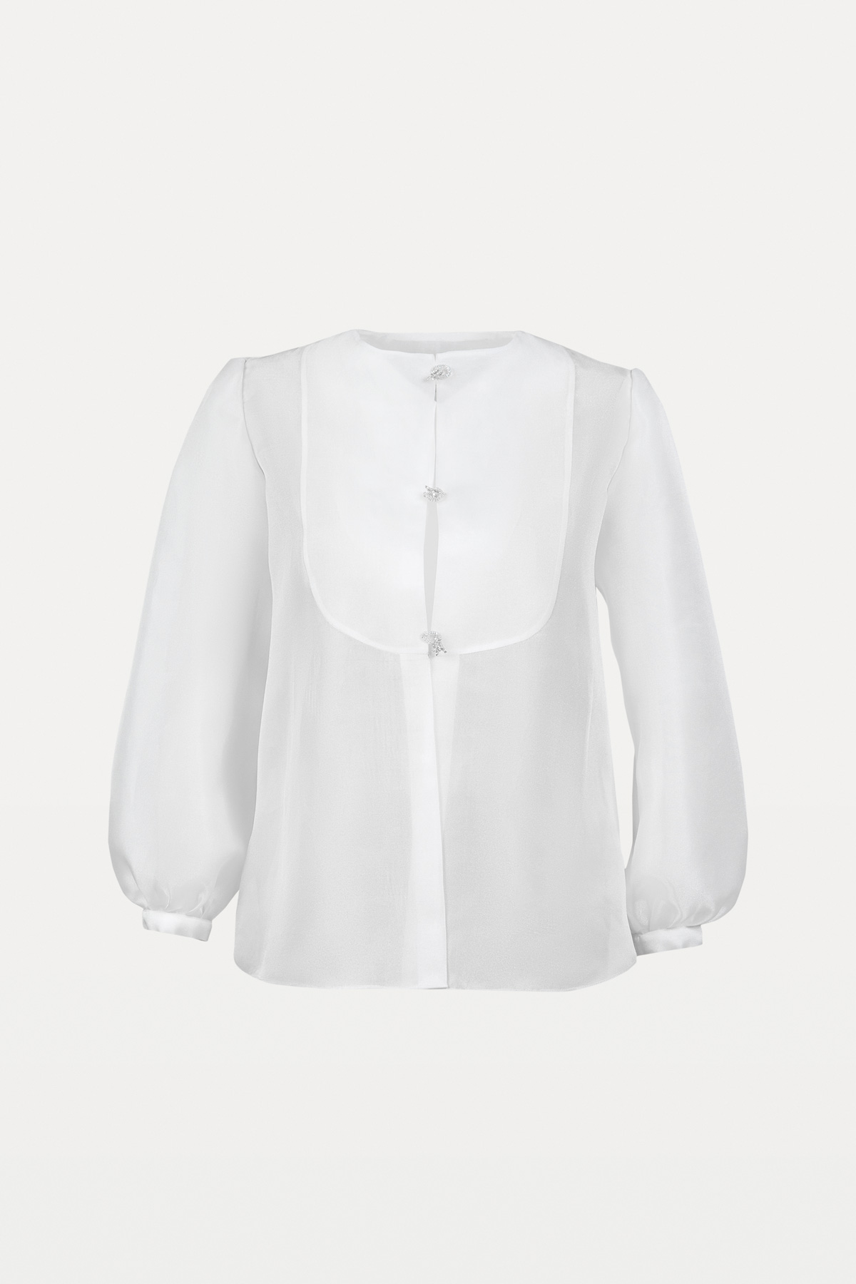 Sheer Silk Blouse with "Lilly of the Valley" buttons