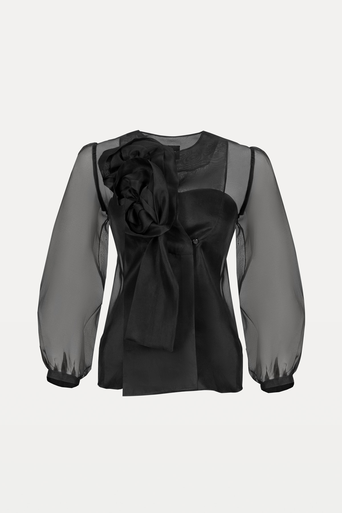  Organza Chemise with Dual Flowers 