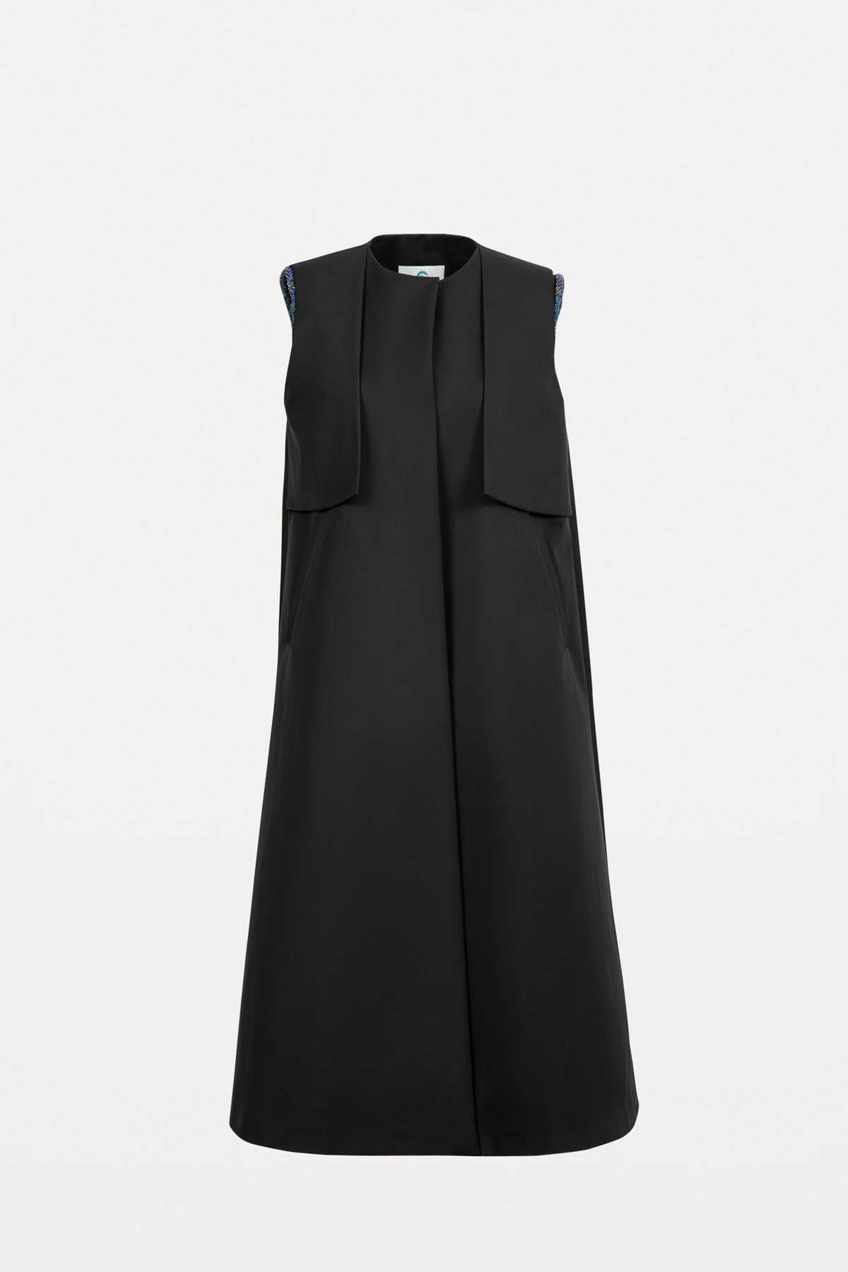 Beaded Shoulder Long Vest