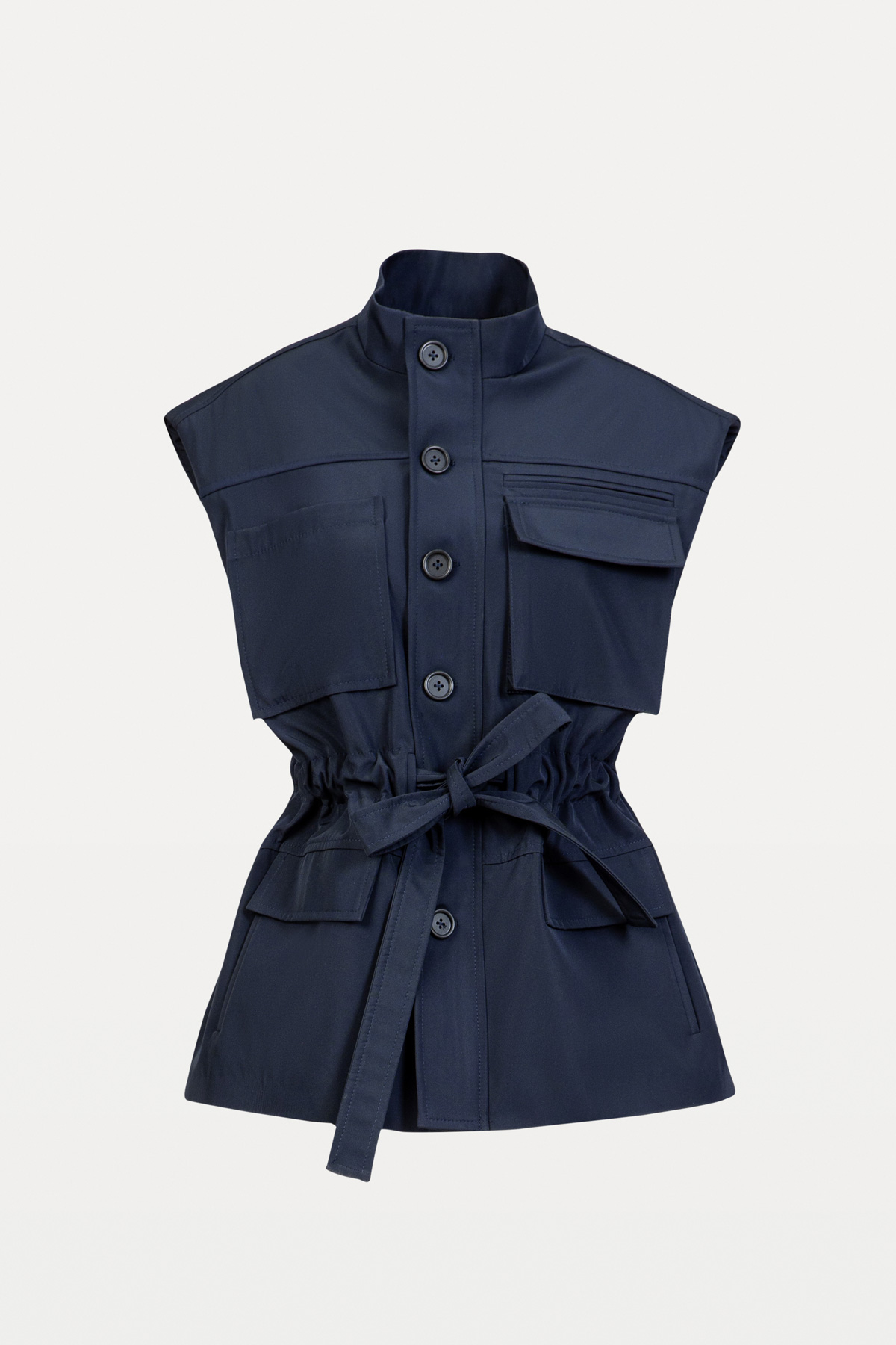Navy-Blue Vest Raincoat