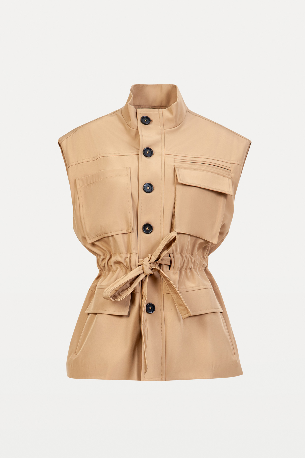 Honey-Beige Vest Raincoat
