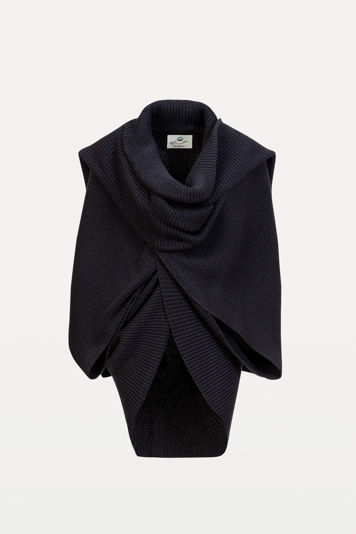 Black Knitted long Shawl Jacket