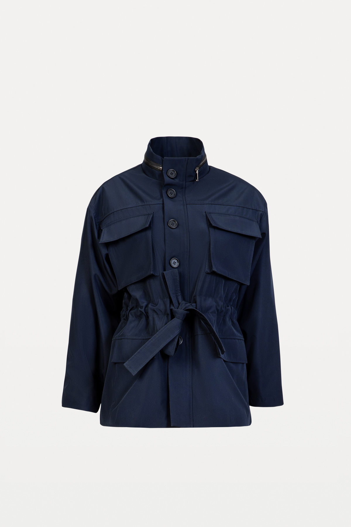 Navy-Blue Short Raincoat