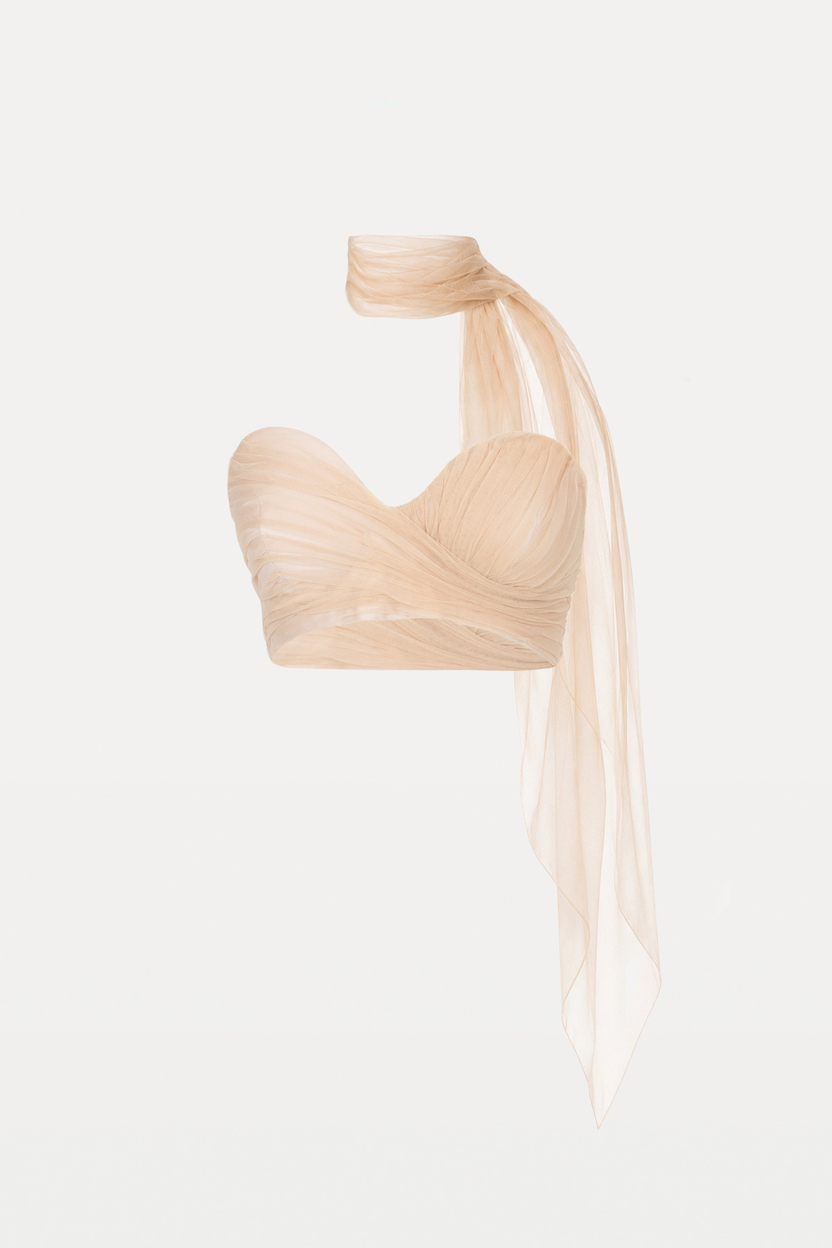 Draped Tulle Top