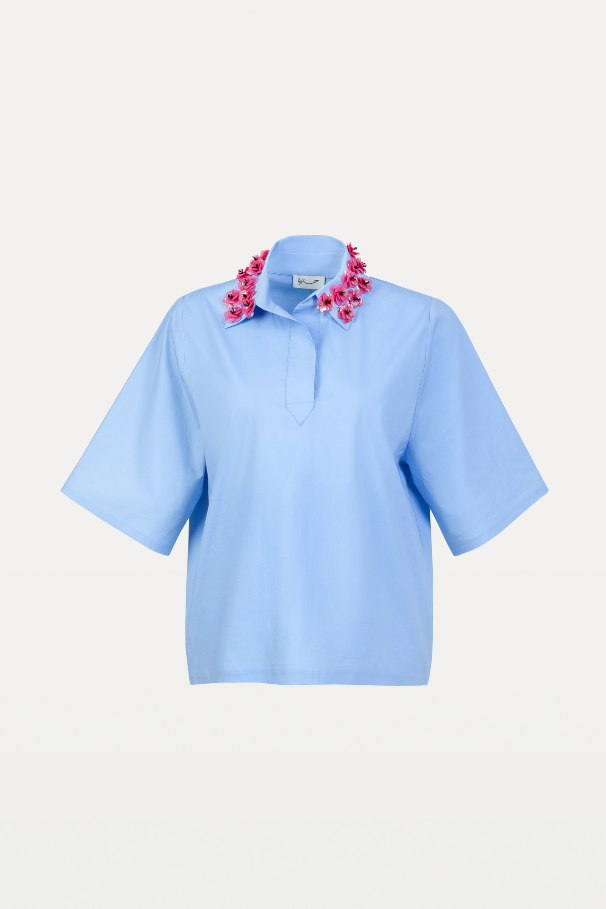 Poplin T-shirt with decorations