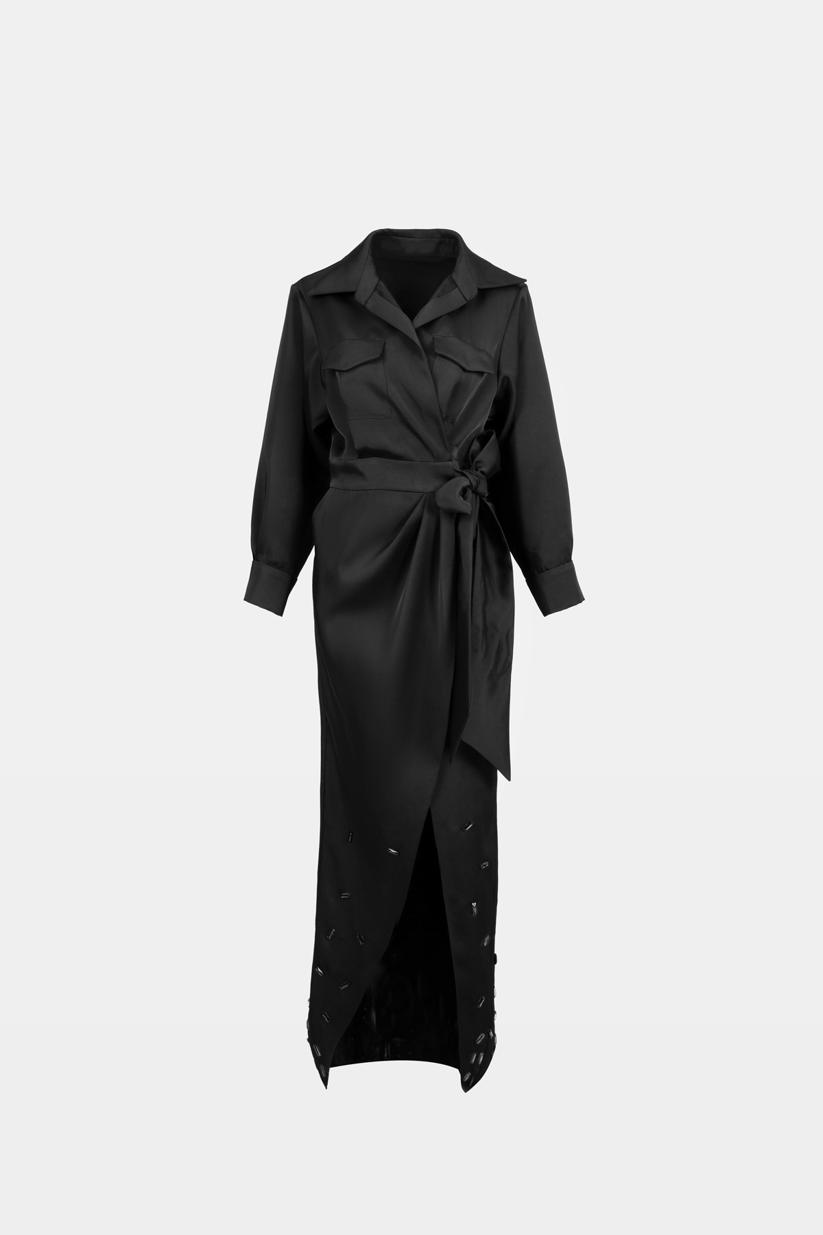  Long Evening Dress with outspread crystals on the length