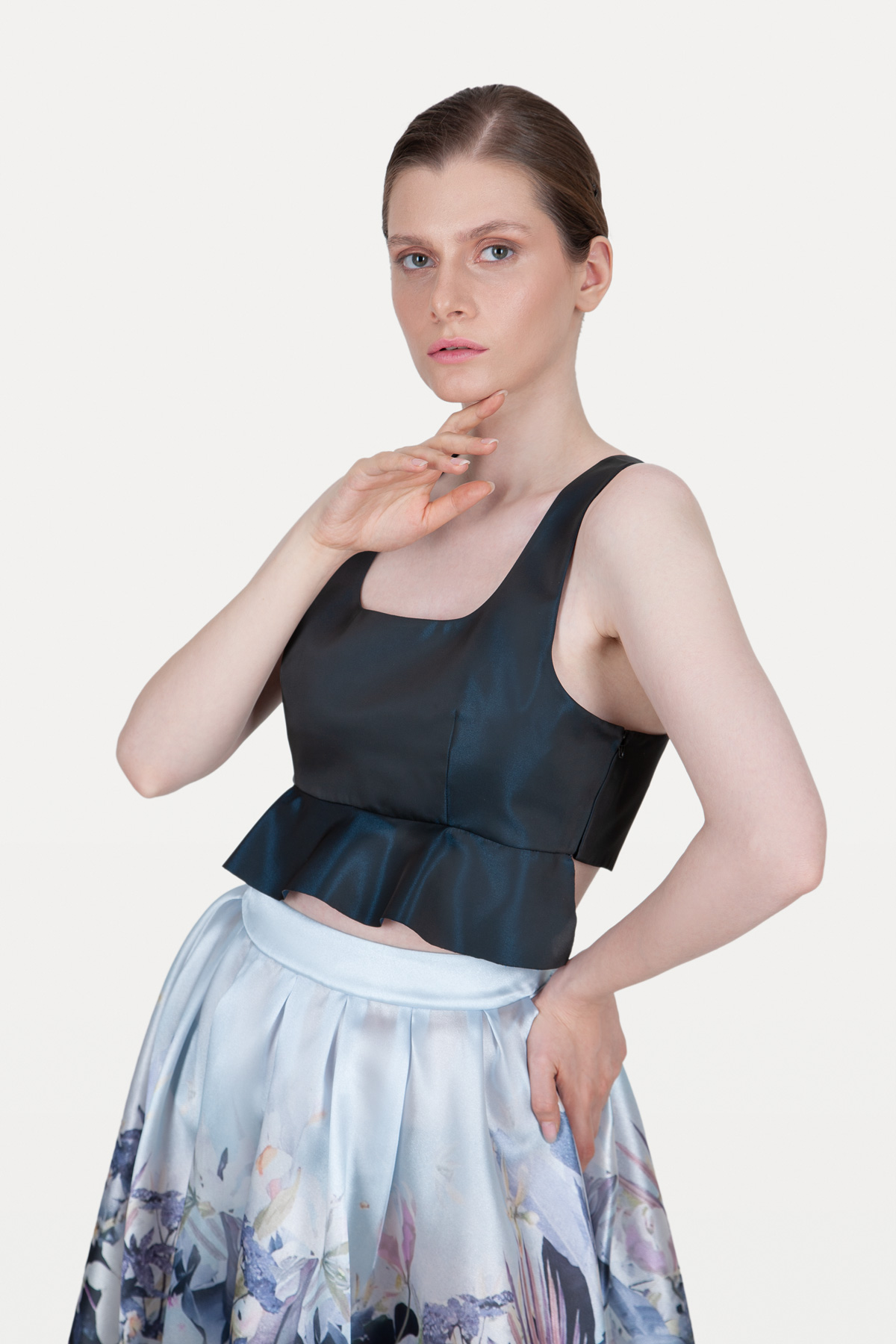 Peplum Taffeta Top